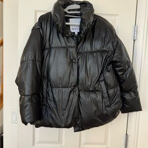 NVLT puffer faux leather jacket